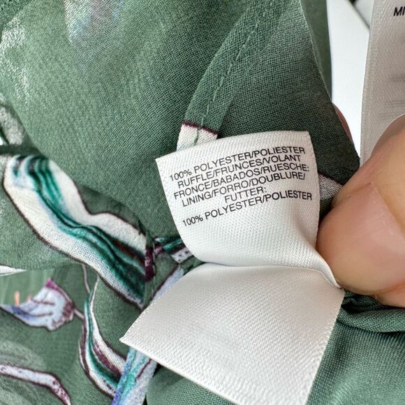 Rachel Roy Green Floral Dress July Sage Combo High Low Hem Medium NWT - Picture 10 of 11